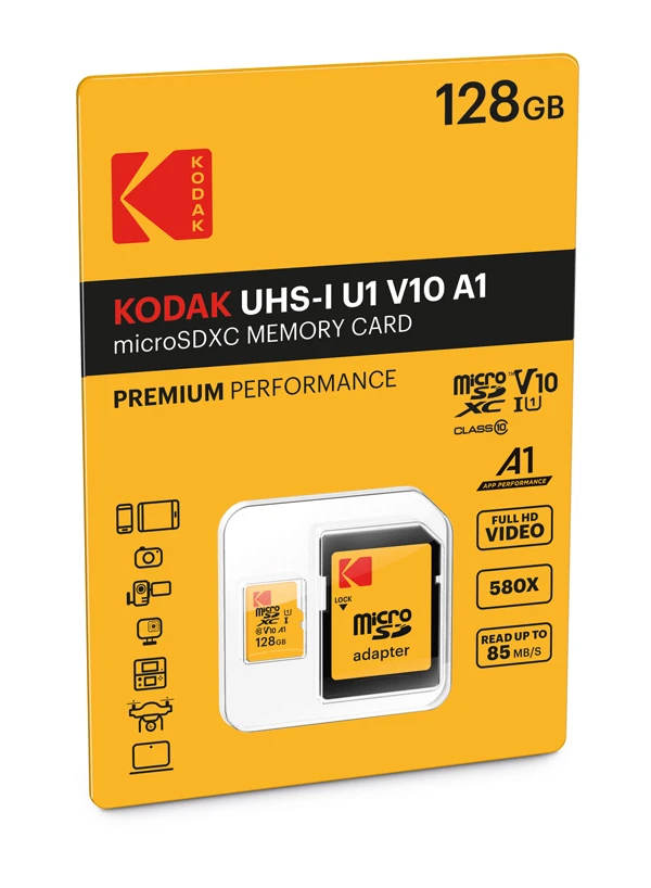 Kodak MicroSDXC 128GB Class10 U1 V10 W/adapter 2 Kodak MicroSDXC 128GB Class10 U1 V10 W/adapter - Afbeelding 2